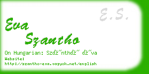 eva szantho business card